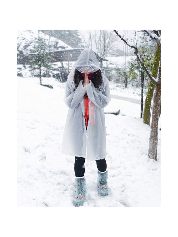 2-Pack Adult Transparent Raincoat with Hood, Lightweight EVA Rainwear for Outdoor and Travel