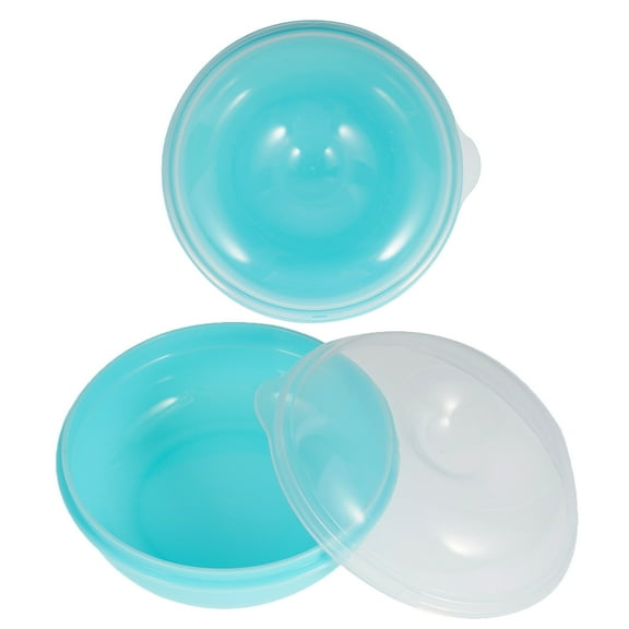 FELTECHELECTR Home Use Microwave Safe Donut Holder Sky-Blue 2Pcs 12.50X12.50X6.50Cm