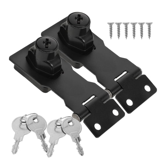 FELTECHELECTR 2Pcs Black Stainless Steel Door Latch Bolt Locks for Cabinets Drawers Easy Installation