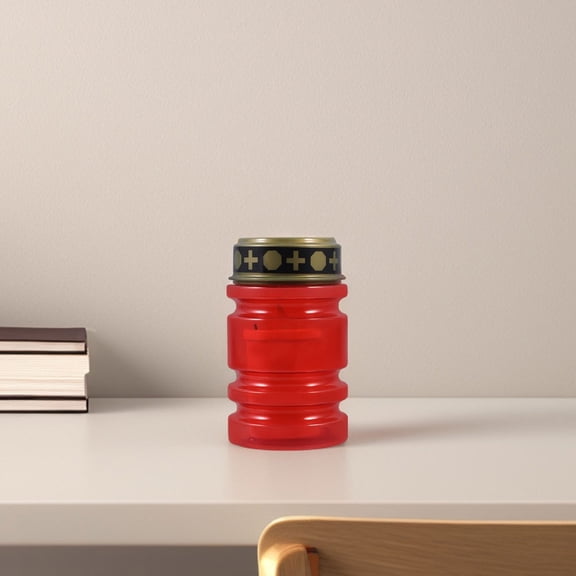 FELTECHELECTR 2Pcs Flameless Battery Operated Prayer Lamps For Church And Cemetery Grave Decorations 9.3x3x3in