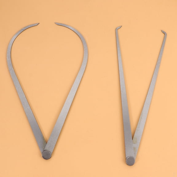 FELTECHELECTR 2Pcs Plated Silver Distance Measuring Tool with Inner and Outer Calipers for Precision
