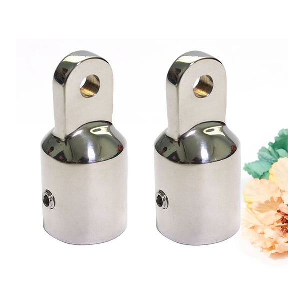 FELTECHELECTR 2Pcs Marine Grade Eye End for Boats Silver Round Pipe End Cap 1.10X1.10X2.16in