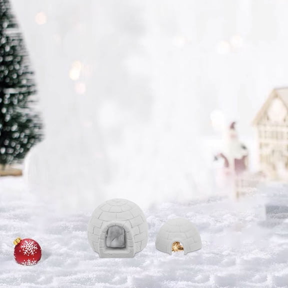FELTECHELECTR 2Pcs Micro Landscape Toys Miniature Igloo Figurines White Resin DIY Projects for Anytime
