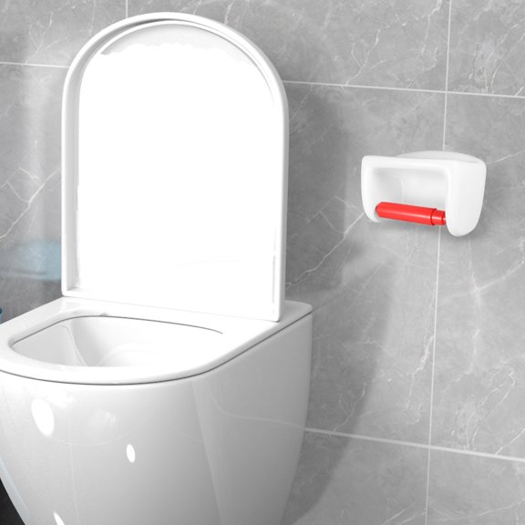 FELTECHELECTR 2Pcs Red Toilet Roll Holder Rod Replacement Plastic Spring Loaded for Bathroom