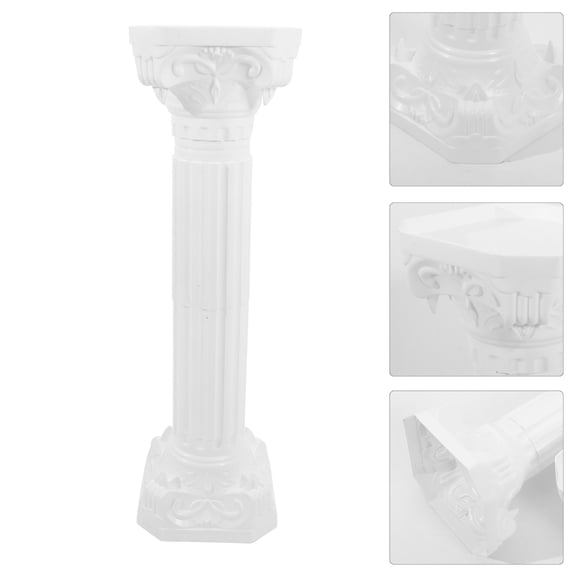 FELTECHELECTR 2-Pack White Roman Column Wedding Decor Stands, Elegant European Style Plastic Pillars for Events