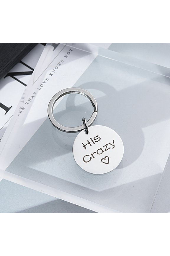 2-Pack Valentines Day Couple Key Stainless Steel Commemorative Keychains Set