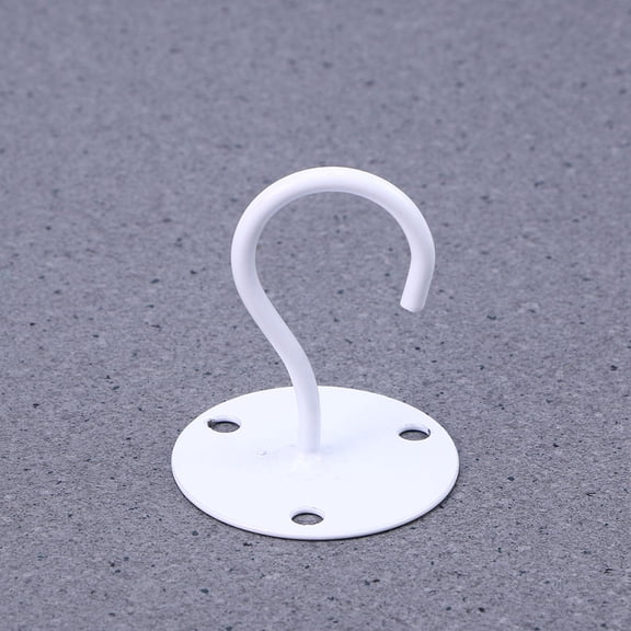 FELTECHELECTR 2-Pack White Iron Wall Hooks for Hanging Small Items, and Space-Saving Design