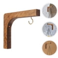 thumbnail image 1 of FELTECHELECTR 2Pcs Wooden Plant Hanger for Indoor Plants Wall Mount Flowerpot Hook for Potted Plants Display, 1 of 8