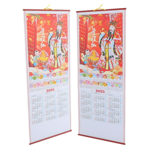 FELTECHELECTR 2pcs Moon Cycles Calendar Paper Multi Lunar Date Checking Wall Hanging For Home Decor