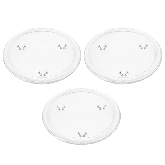 FELTECHELECTR Set of 3 Round Glass Candle Holders Plates for Scented Candles Modern Banquet Decor