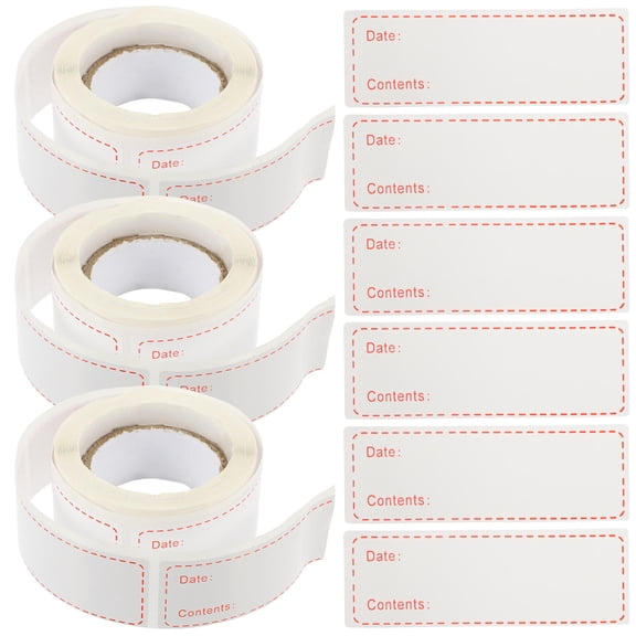 FELTECHELECTR 3 Rolls Red Kitchen Food Labels for Housewarming present 7.5X2.5cm