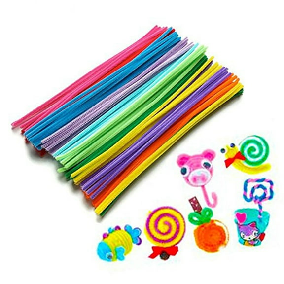 FELTECHELECTR 300Pcs Plush Stick Assorted Color Educational Toy For Children Handmade Art Kids Crafts Bulk