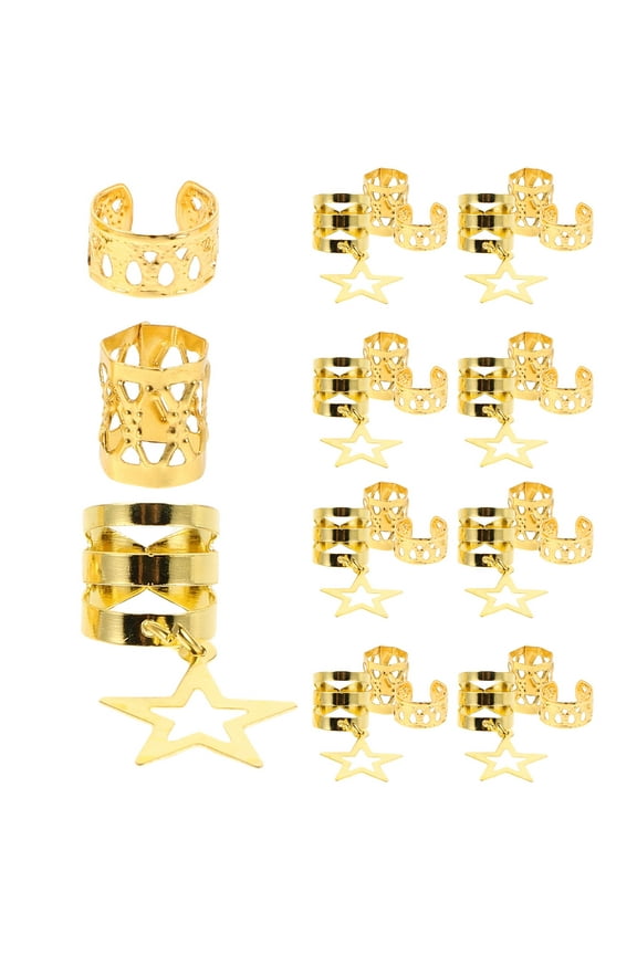 36Pcs Metal Braid Hair Accessories Retro Spiral Hollow Ring for DIY Hair Styling Women Parties Weddings 1.0In