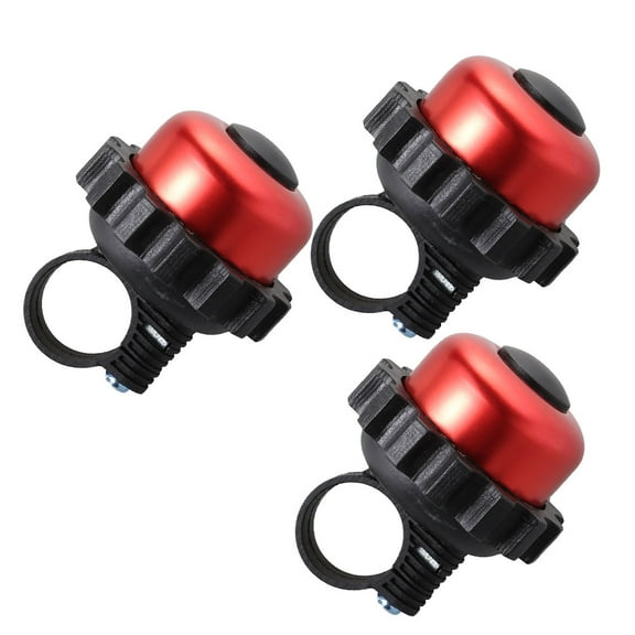 FELTECHELECTR 3Pcs Bike Bicycle Bell Horn Red Aluminum Alloy Crisp Clear Sound Safety Riding