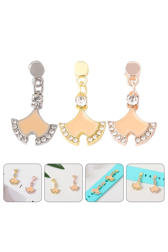 3-Piece Decorative Watch Charms Set for Women, Alloy Material, Assorted Colors, Stylish and Luxurious Accessories