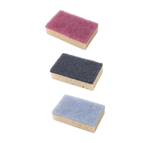 FELTECHELECTR Sponge For Kitchen Dishcloth Sponge Scouring Pad Grey Blue 3Pcs