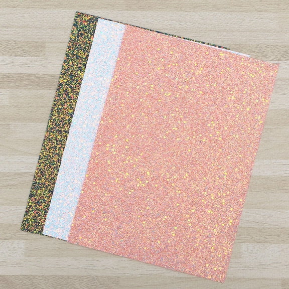 FELTECHELECTR DIY Fabric Sheet 3Pcs Glitter Material for Christmas Decoration and Craft Projects White Pink Green