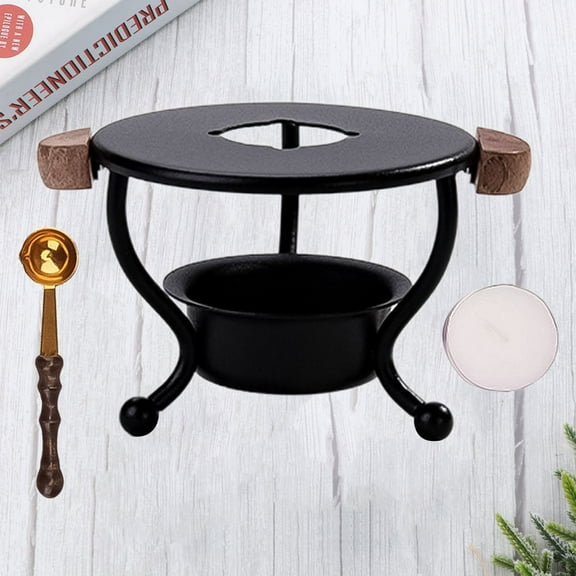 FELTECHELECTR 3Pcs Wax Warmer Iron Melting Furnace 9.5X2.3Inch for DIY Projects with Black Tripod Style