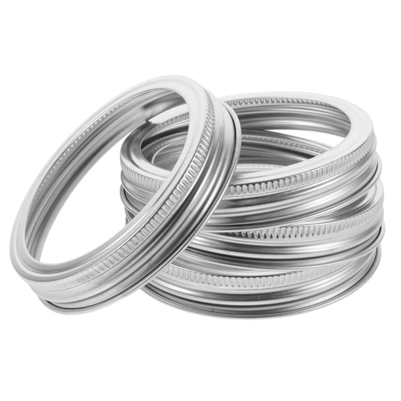 FELTECHELECTR 4 Pcs Covers Large Jars with Lids Jam Ring Masonry Silver