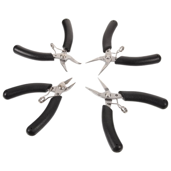 FELTECHELECTR 4Pcs DIY Handmade Plier Alloy Black Angled Cutter Crafting Jewelry Making Tool for Makers