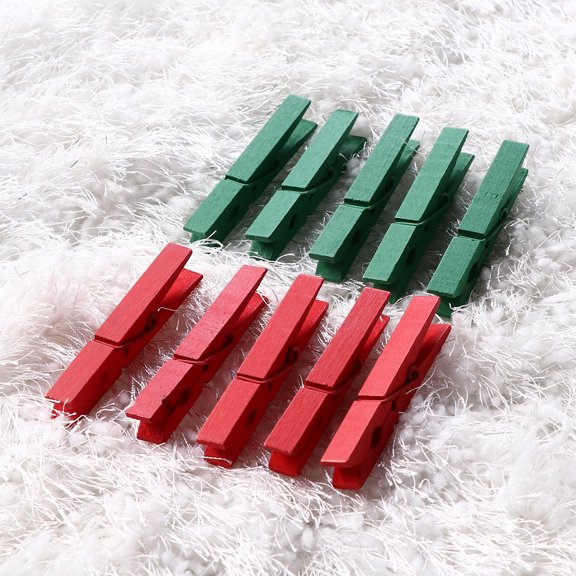 FELTECHELECTR 40Pcs Decorative Clothespins for Photo Clips and Craft Projects with Assorted Colors