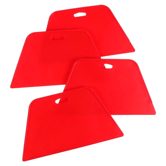 FELTECHELECTR 4-Pack Red Plastic Car Window Tint Film Scrapers for Easy Removable Window Tint Installation 7.47x4.13in