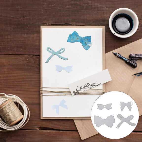 FELTECHELECTR 4Pcs Carbon Steel Embossing Stencil Bow Tie Shape For Diy Crafting Scrapbooking Craft Supplies