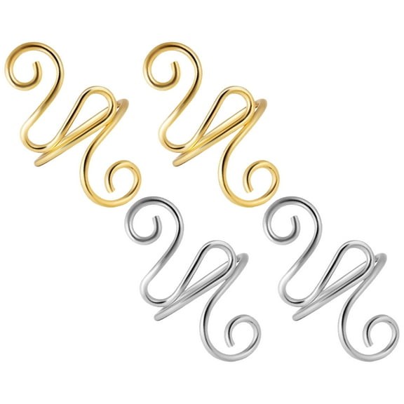 FELTECHELECTR 4Pcs Crochet Hooks Metal Crochet Hooks Gold Silver Ease Crochet Adjustable Size For Professionals