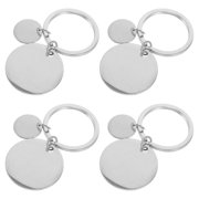 FELTECHELECTR Plated Silver Stainless Steel Charms DIY Blank Pendants for Jewelry Making 4Pcs