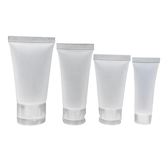 FELTECHELECTR 4-Pack Liquid Travel Bottles Airtight Leak-Proof White PE PP Containers