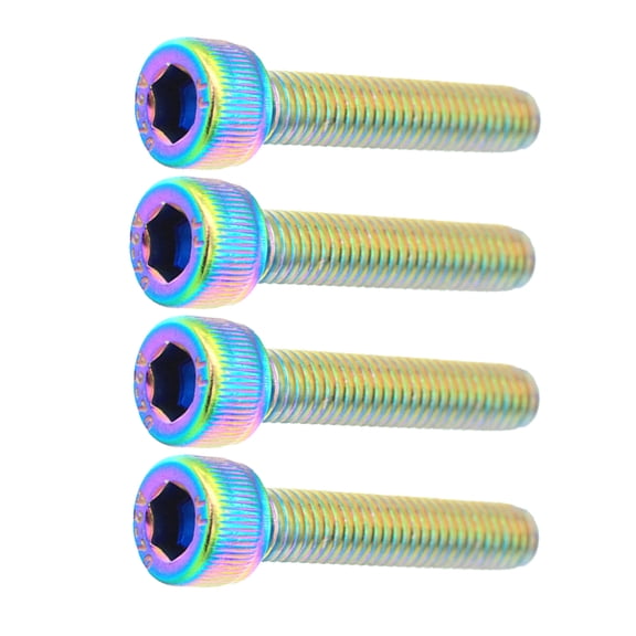 FELTECHELECTR Shiny Bike Accessory Screw Stainless Steel Dazzling Color Mountain Bike 4pcs