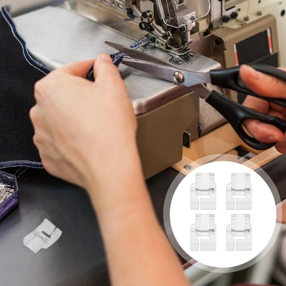 FELTECHELECTR 4Pcs Stable Plastic Sewing Machine Feet Suitable for Industrial and Household Machines