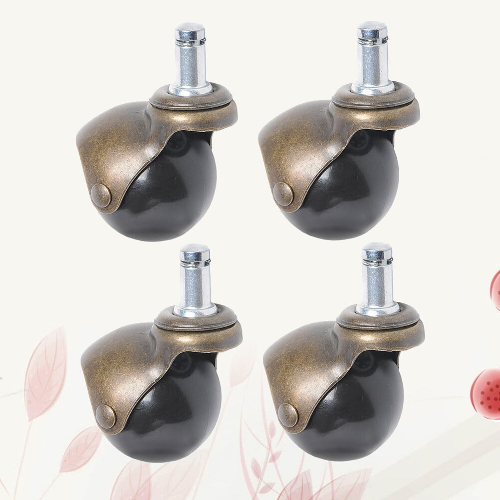 FELTECHELECTR 4Pcs Antique Bronze Chair Caster Wheels for Furniture with Quiet Swivel Action