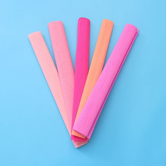 FELTECHELECTR 5 Rolls Colored Crepe Paper Assorted Color For Diy Projects And Handcraft 10x20x0.04in