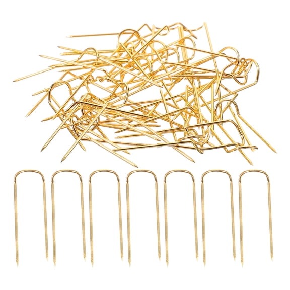 FELTECHELECTR 50 Pcs U Pins Home Accessory Sewing Needles Large Eye Golden