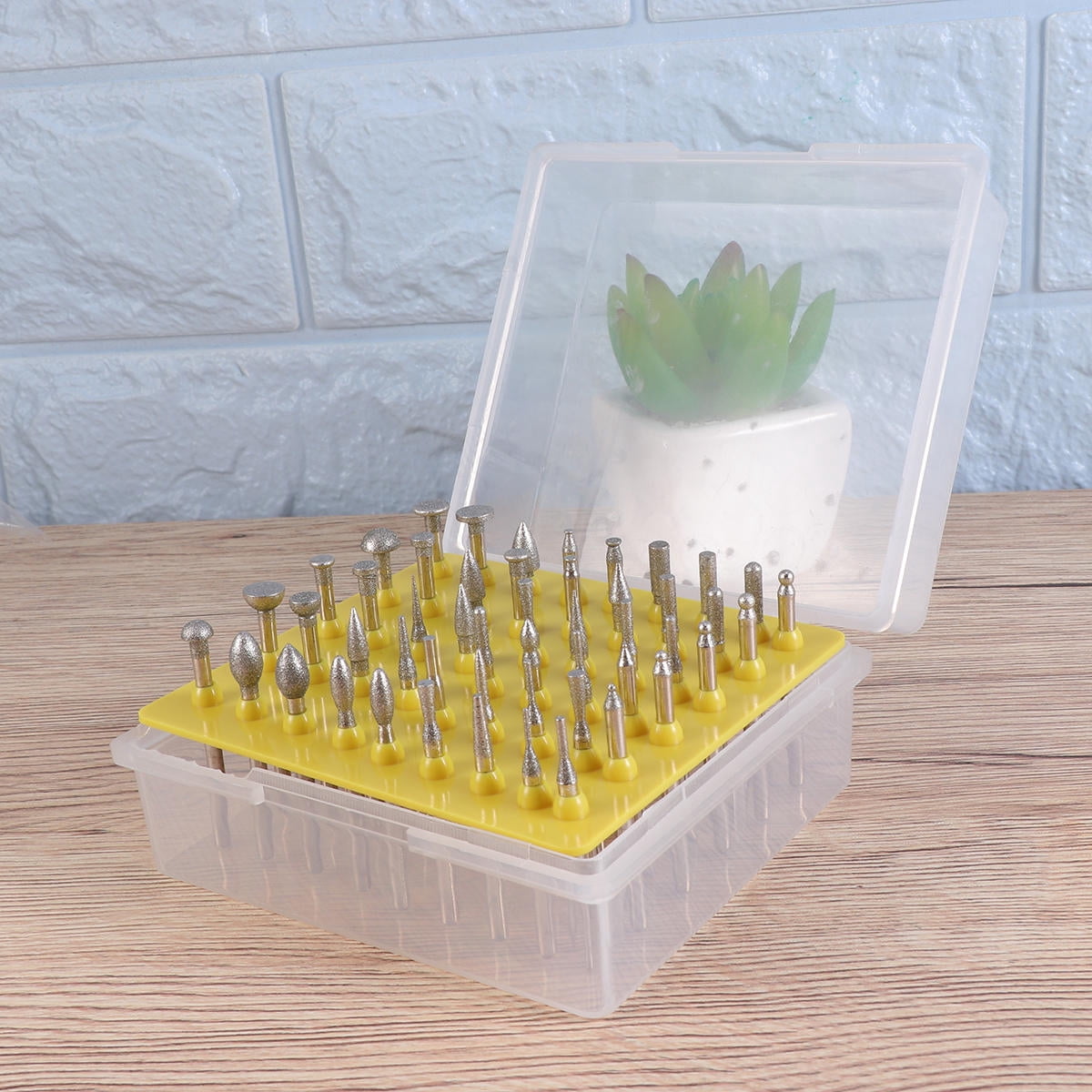 FELTECHELECTR 50Pack Silver Brazed Diamond Cylinder Rotary Tool Burr ...