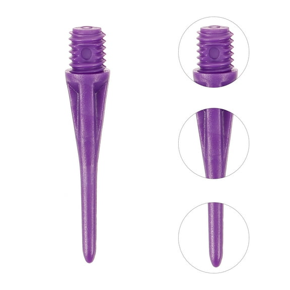 FELTECHELECTR 50Pcs Purple Soft Tip Dart Points Replacement Durable Heads for Professional Darts