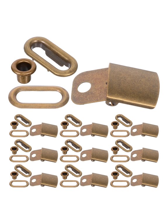 50Sets Adjustable Coffee Metal Hat Buckle with Eyelets for Hat Strap and Cap Bands