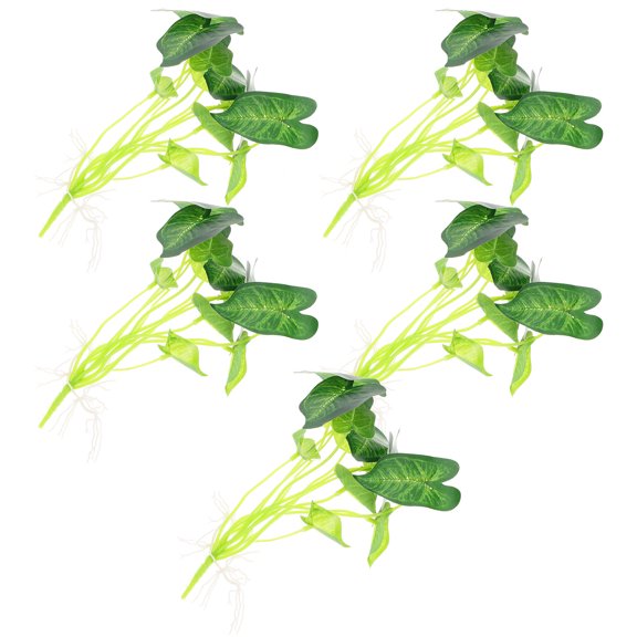 FELTECHELECTR 5Pack Faux Greenery Branches Green Artificial Plant Leaves for Home and Event Decorations