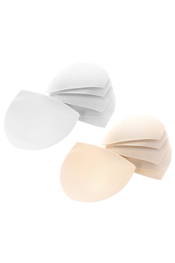 6 Pairs White Round Sponge Pads Reusable Bra Inserts Soft Cordless