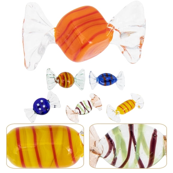 FELTECHELECTR 6Pcs Assorted Color Sugar Candy Ornament for Bedroom Kitchen and Holiday Decor
