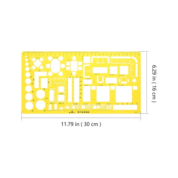 FELTECHELECTR 6-Pack Plastic Drawing Template Rulers 0.2x16x30cm Multi-Purpose Parallel Line Drafting Tools for Art and Design