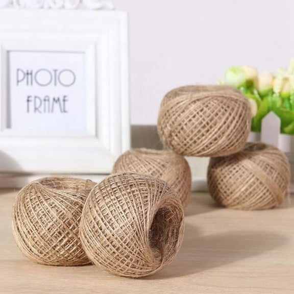 FELTECHELECTR 6Pcs Natural Jute Twine Rope for Gardening Projects and Decorations Craft Rope for