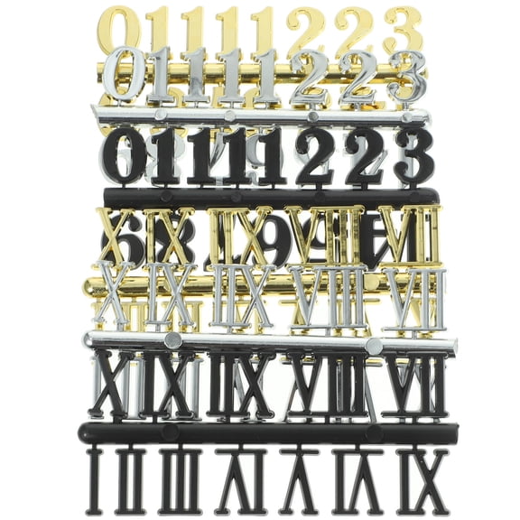 FELTECHELECTR 6-Pack Plastic Clock Numbers for Wall Clock Replacement, Assorted Colors, 5.1 x 2.4 Inches