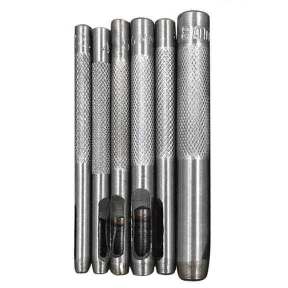 FELTECHELECTR 6-Piece Carbon Steel Punch Set for Handbag Making Side Hole Crafting Tools