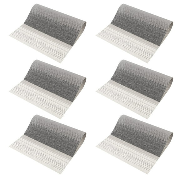 FELTECHELECTR 6Pcs Table Placemats Assorted Color Rectangle PVC Anti-scald Non-slip for Dining Table and Kitchen