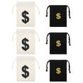 thumbnail image 1 of FELTECHELECTR 6Pcs White Drawstring Bags Cotton for Game Props Storage Party Supply, 1 of 8