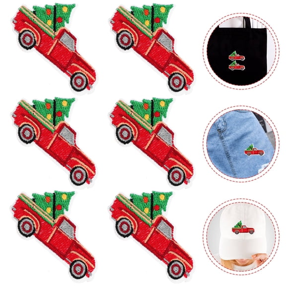 FELTECHELECTR 6pcs Christmas Tree Iron on Patches for Shirts and Backpacks