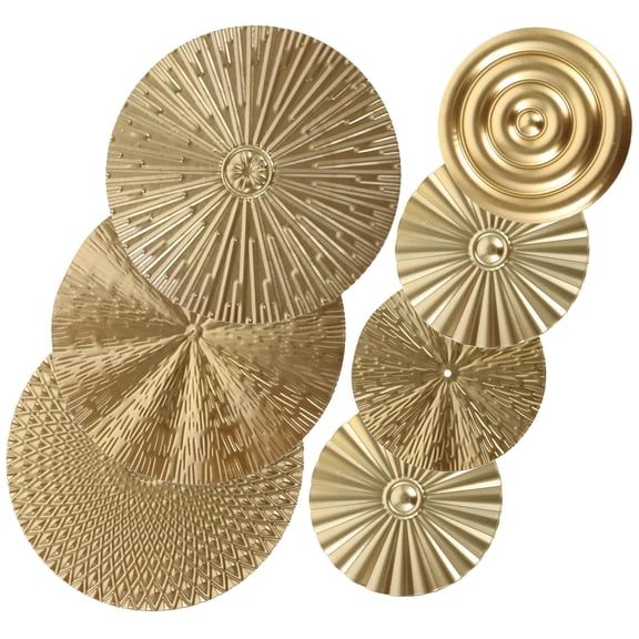 FELTECHELECTR 7-Piece Circle Hanging Sculpture Wall Art Home Decor 5.9 x 5.9 x 0.08 Inches