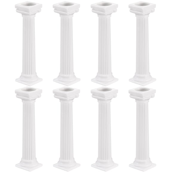 FELTECHELECTR 8 Pcs White Plastic Roman Column for Multi-layer Cake and Dessert Display at Events